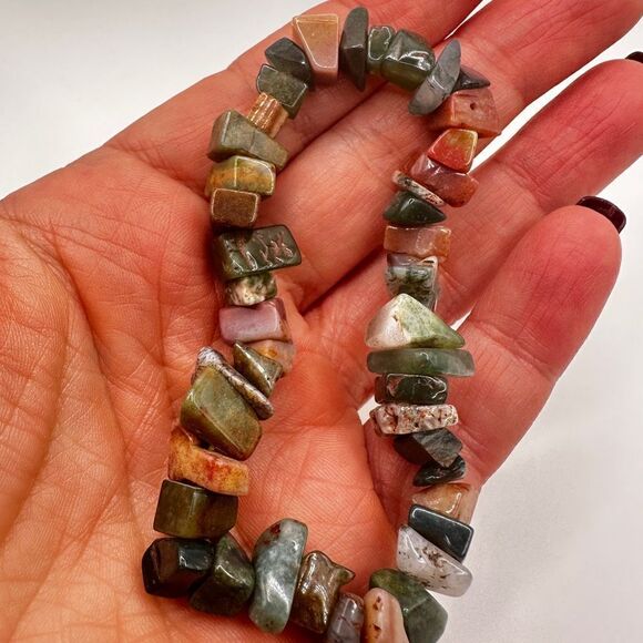 Stunning stretchy jasper, agate chipped bracelet! - Picture 4 of 14